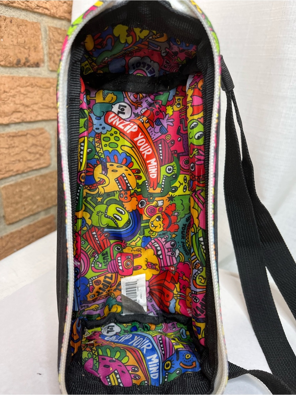 Zipit Large Pencil Case Crossbody Belt Bag Colorful Graffiti Monster Print